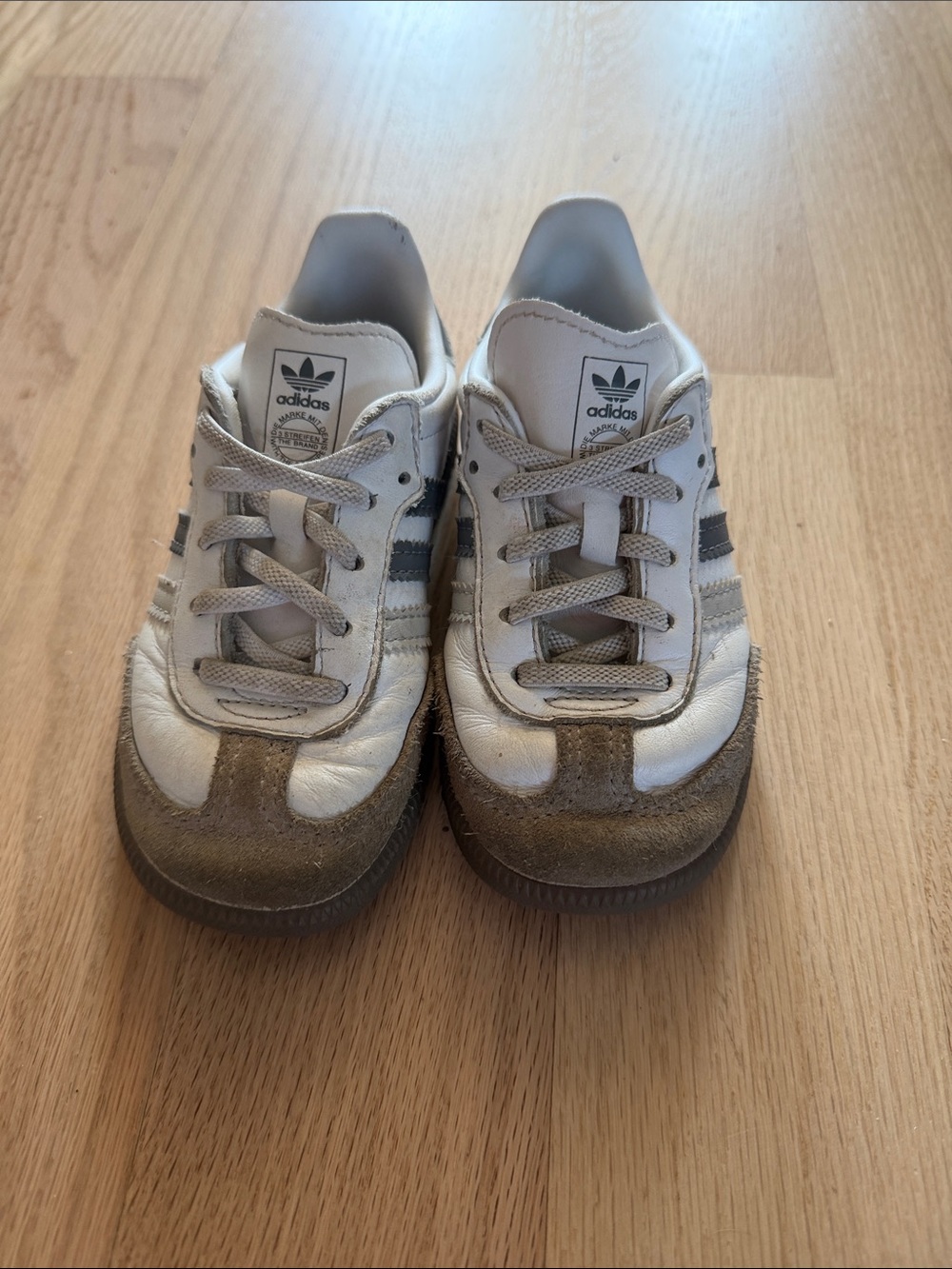 adidas Kids White and Brown Low-Top Sneakers
